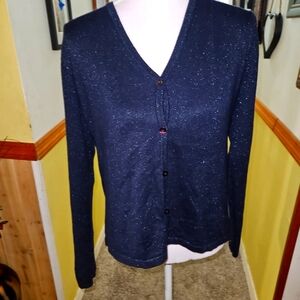 Liz Claiborne Midnight Blue Sparkle Cardigan